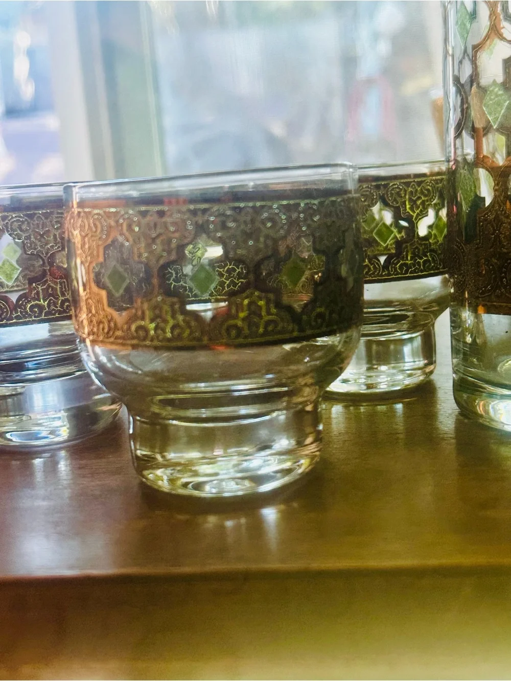 Vintage Culver Valencia 22K Gold Barware Set with Pitcher